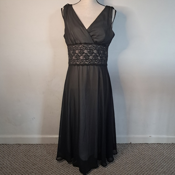 Vintage Y2K Women's Dress Whimsigoth Empire Waist Retro Lace Overlay Prom Goth - Picture 1 of 12